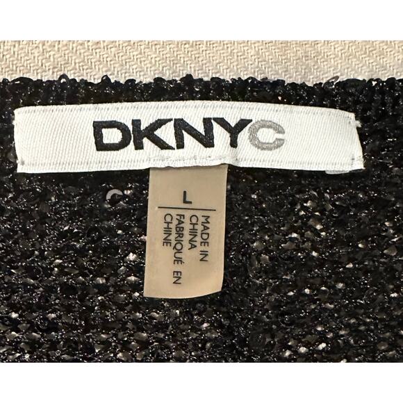 DKNY Sequin Embellished V-Neck Light Knit Sweater - XL - Picture 8 of 9